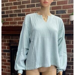 PJ Salvage Women's Pajama Shirt ‎ Long Sleeve Green Size M Comfort New